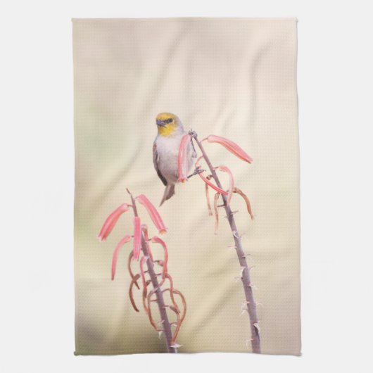 ペンステモンに止まったベルダン キッチンタオル (縦)