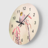 ペンステモンに止まったベルダン ラージ壁時計 (傾斜)