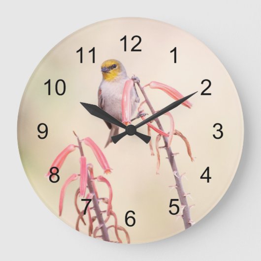 ペンステモンに止まったベルダン ラージ壁時計 (正面)