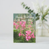 ペンストメン 花園 フラワーデザイン ハッピーバースデー ポストカード (スタンド正面)
