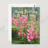 ペンストメン 花園 フラワーデザイン ハッピーバースデー ポストカード (正面/裏面)