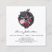 ペンタグラムとバラオカルトスクエアビジネスカード スクエア名刺 (裏面)