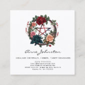 ペンタグラムとバラズスクエアビジネスカード スクエア名刺 (裏面)