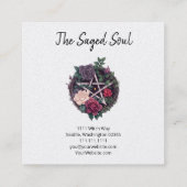 ペンタグラムとバラ異教のゴシック スクエア名刺 (裏面)