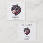 ペンタグラムとバラ異教のゴシック スクエア名刺 (正面/裏面)