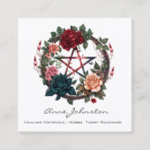 ペンタグラムとレッドリーススクエアビジネスカード スクエア名刺 (正面)