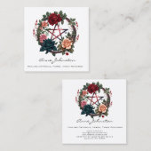 ペンタグラムとレッドリーススクエアビジネスカード スクエア名刺 (正面/裏面)