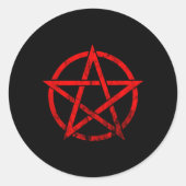 ペンタグラムオカルトウィッカシンボルゴシックウィッチクラフトサイン ラウンドシール (正面)