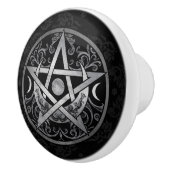 ペンタグラムオーナメント – シルバーとブラック セラミックノブ (右)