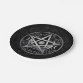 ペンタグラムオーナメント-シルバーとブラック ペーパープレート (アングル)