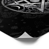 ペンタグラムオーナメント – シルバーとブラック ポスター (角)