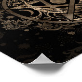 ペンタグラムオーナメント-金ゴールドとブラック ポスター (角)