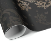 ペンタグラムオーナメント-金ゴールドとブラック ラッピングペーパー (ロールコーナー)