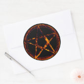 ペンタグラムクラシックラウンドステッカー、光沢 ラウンドシール (封筒)