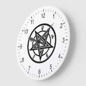 ペンタグラムクラシック記号 ラージ壁時計 (傾斜)