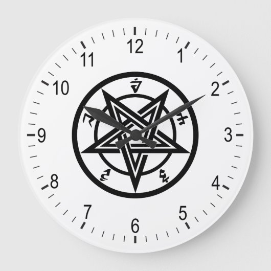 ペンタグラムクラシック記号 ラージ壁時計 (正面)