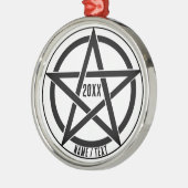 ペンタグラムシンボルクリスマス メタルオーナメント (左)