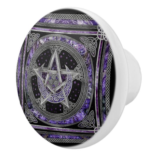 ペンタグラムトリスケリオンアメジストムーン セラミックノブ (右)