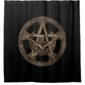 ペンタグラムトリスケリオンムーンオーナメント シャワーカーテン (正面)