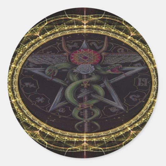 ペンタグラムヘビ ラウンドシール (正面)