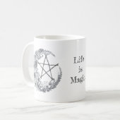 ペンタグラム付きフラワームーン コーヒーマグカップ (正面左)