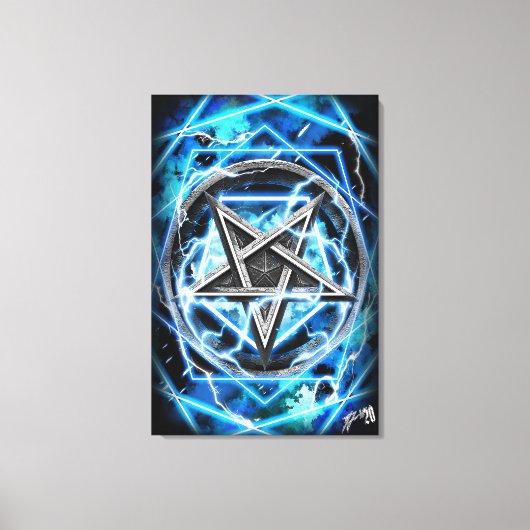 ペンタグラム稲妻 キャンバスプリント (正面)