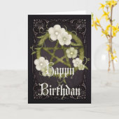 ペンタグラム1ウィッカハッピーバースデーカード カード (黄色い花)