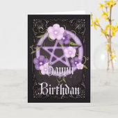 ペンタグラム5 Wiccaハッピーバースデーグリーティングカード カード (黄色い花)