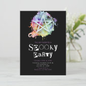 ペンタグ異教のラムモダンミニマリストハロウィーン 招待状 (スタンド正面)