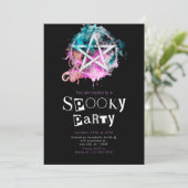 ペンタグ異教のラムモダンミニマリストハロウィーン 招待状 (スタンド正面)