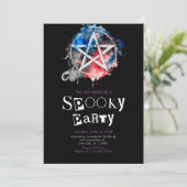 ペンタグ異教のラムモダンミニマリストハロウィーン 招待状 (スタンド正面)