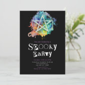 ペンタグ異教のラムモダンミニマリストハロウィーン 招待状 (スタンド正面)