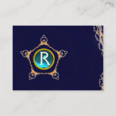 ペンタゴンモノグラムトゥルカーゼアクアマルネ、ブルー 名刺 (裏面)