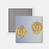 ペンタ中国のント、17カラット金ゴールドメッキ マグネット (正面/裏面)