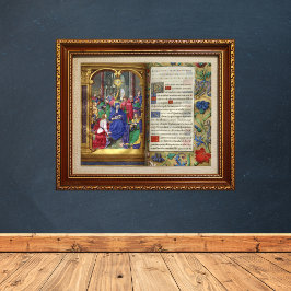 ペンテコステのシーン中世ルネッサンス写本 ポスター