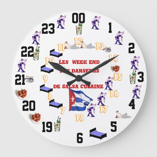 ペンドゥールフノリスティクデウィークエンドサルサ ラージ壁時計 (正面)