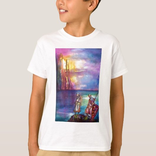 ペンドラゴン中世ナイツ,レイクサンセット,ファンタジー Tシャツ (正面)