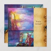 ペンドラゴン 中世の騎士, 湖の夕焼け, 羊皮紙 招待状 (正面/裏面)