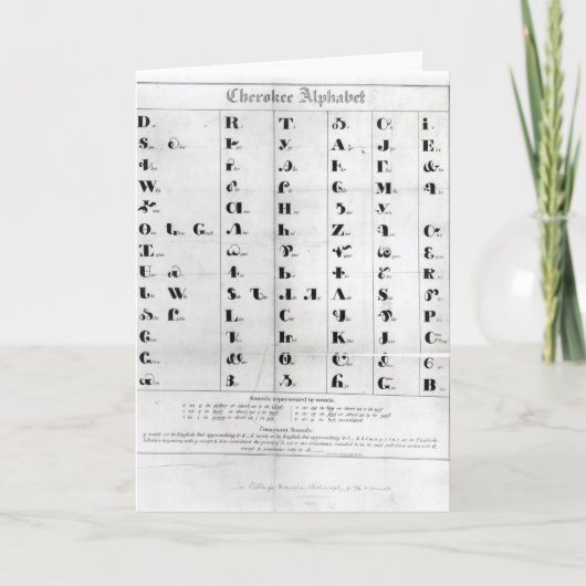 ペンドルトンの「リトグラフ」チェロキー・アルファベット カード (正面)