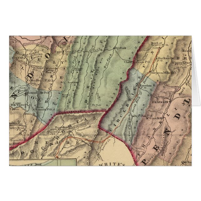 ペンドルトンランデルフ郡の地図 (正面横)
