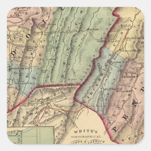 ペンドルトンランデルフ郡の地図 スクエアシール (正面)