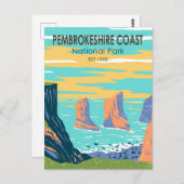 ペンドンケシャーコーストナショナルパークウェールズヴィンテージ ポストカード (正面/裏面)