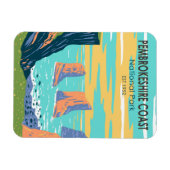 ペンドンケシャーコーストナショナルパークウェールズヴィンテージ マグネット (横)