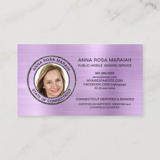 *~*ペンフェザー公証印鑑写真署名エージェント 名刺 (裏面)