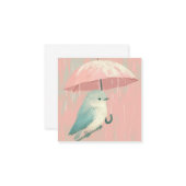 ペンフレンドPals:鳥の雨の挨拶 ノートカード (正面/裏面インサイチュ)