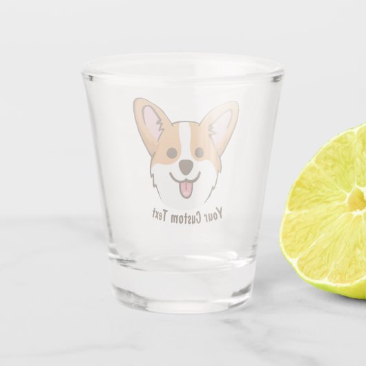 ペンブパーソナライズされたロークウェルシュコーギーの子犬 ショットグラス (裏面)