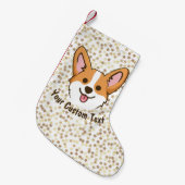 ペンブパーソナライズされたロークウェルシュコーギーの子犬 スモールクリスマスストッキング (正面 (吊り時))