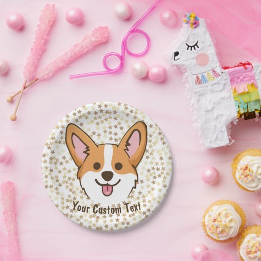 ペンブパーソナライズされたロークウェルシュコーギーの子犬 ペーパープレート (パーティー)