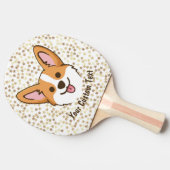 ペンブパーソナライズされたロークウェルシュコーギーの子犬 卓球ラケット (横)