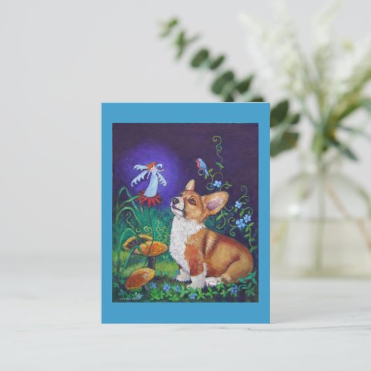 ペンブレークウェルシュコーギーはがき ポストカード (スタンド正面)